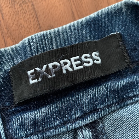 EXPRESS SUPER HIGH RISE ANKLE BELTED PAPER BAG JEANS - Picture 8 of 9